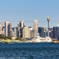 Buy canvas prints of Sydney skyline with cruise ship Pacific Pearl by Kevin Hellon
