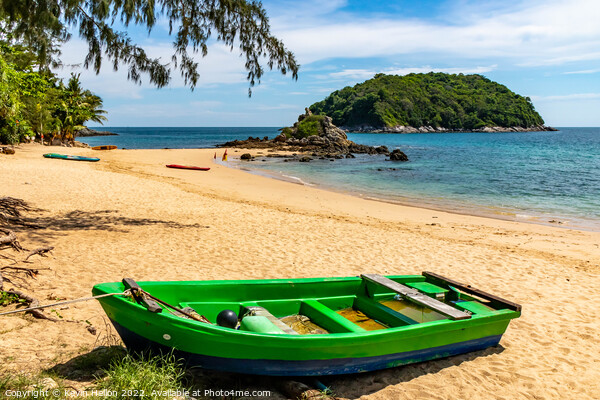 Boat on Yanui Beach, Picture Board by Kevin Hellon