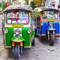 Buy canvas prints of Bangkok Tuk-tuks, Thailand by Kevin Hellon