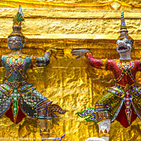 Buy canvas prints of Guardian stue at the Grand Palace, Bangkok by Kevin Hellon