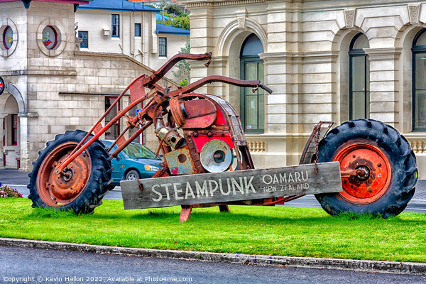 Steampunk bike, Oamaru, South Island, New Zealand Picture Board by Kevin Hellon