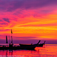 Buy canvas prints of Nai Yang sunset, Phuket, Thailand by Kevin Hellon