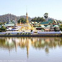 Buy canvas prints of The twin temples of Wat Chong Klang and Wat Chong Kham by Kevin Hellon