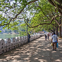 Buy canvas prints of Promenade and lake, Kandy by Kevin Hellon