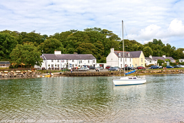 Yscht moored outside the Ship Inn, Red Wharf Bay, Picture Board by Kevin Hellon