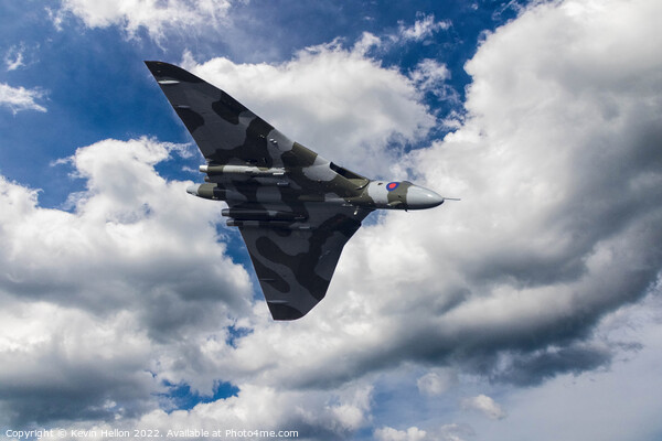 Avro Vulcan Bomber XH558 in flight Picture Board by Kevin Hellon
