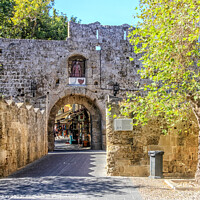 Buy canvas prints of St Anthony's Gate, Rhodes Town, Greece by Kevin Hellon