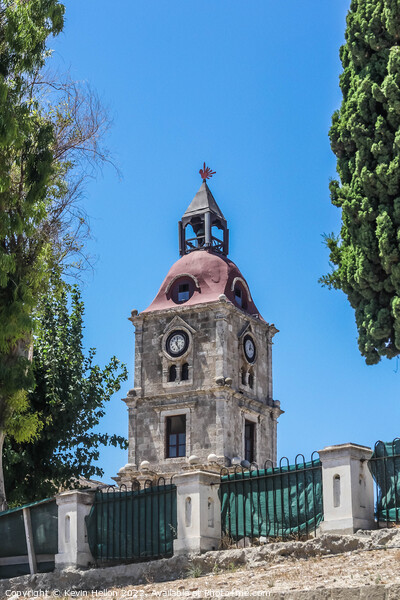The old Rolloi clock tower, Rhodes, Town, Greece Picture Board by Kevin Hellon