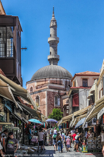 View up Ippodamou to the Mosque of Suleiman Picture Board by Kevin Hellon