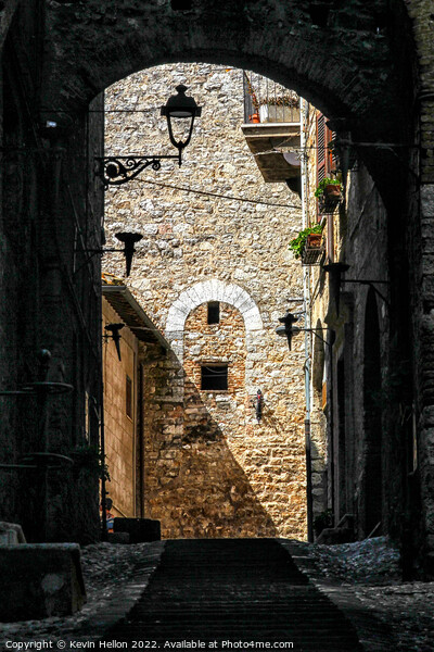 Medieval street in Narni, Umbria, Italy Picture Board by Kevin Hellon