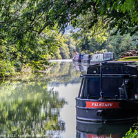 Buy canvas prints of Narrowboats moored on the Grand Union canal at Dudswell by Kevin Hellon