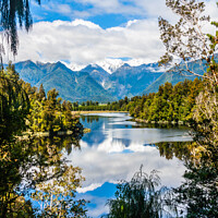 Buy canvas prints of View over Lake Matheson with Mount Cook in the background, South by Kevin Hellon