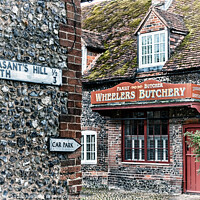 Buy canvas prints of Wheeler's Butchery, Hambleden, Buckingha,shire, England by Kevin Hellon