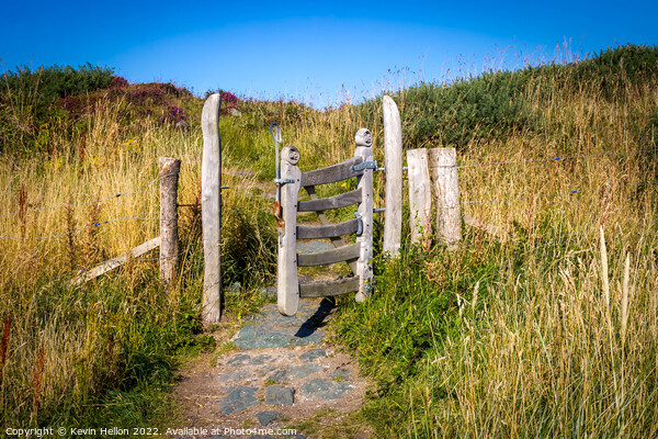 Open gate on Llanddwyn Island, Anglesey, Wales Picture Board by Kevin Hellon