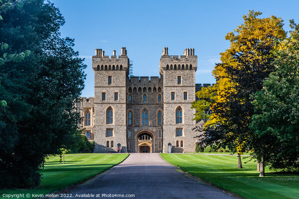 Windsor Castle entrance from Windsor, Great Park, Berkshire, Eng Picture Board by Kevin Hellon