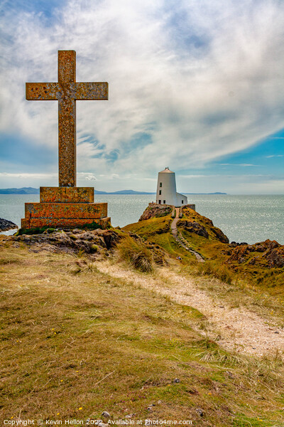 Cross and Tyw Mawr Lighthouse, Picture Board by Kevin Hellon