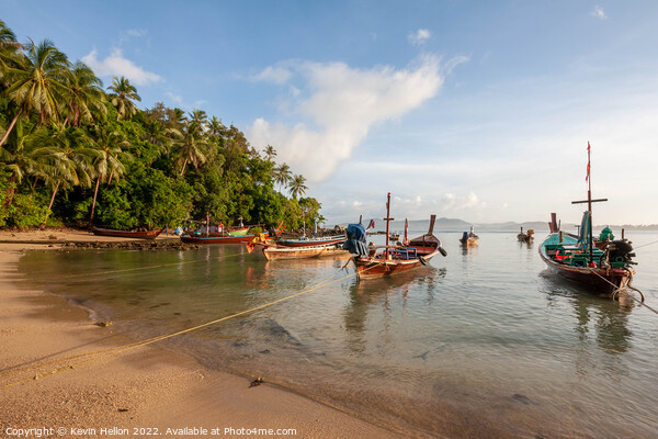 Early morning, Bang Tao beach, Phuket, Thailand Picture Board by Kevin Hellon