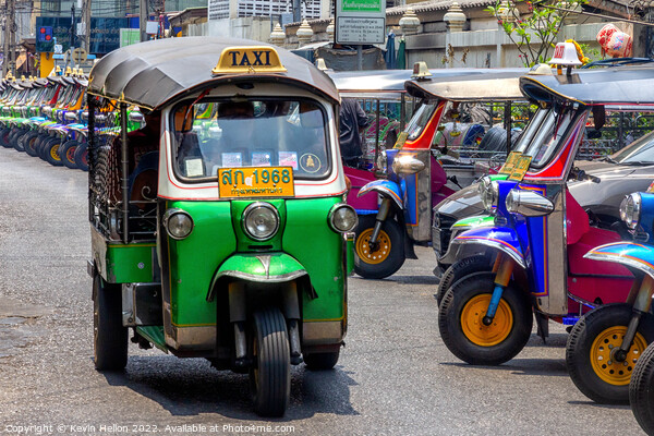 Tuk tuk in Bangkok, Thailand Picture Board by Kevin Hellon