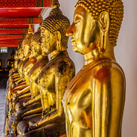 Buy canvas prints of Buddha statues in Wat Pho, Bangkok, Thailand by Kevin Hellon