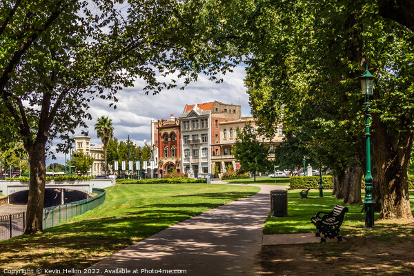 Historic buildings from Queens gardens, Rosalind Park, Bendigo,  Picture Board by Kevin Hellon