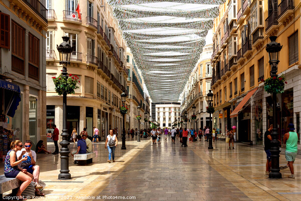 People shopping on Marques de Larios. Picture Board by Kevin Hellon