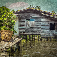 Buy canvas prints of Old teak house on a canal in Thonburi, Bangkok, Thailand by Kevin Hellon