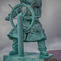 Buy canvas prints of Bronze statue of Richard Coxswain (Dic) Evans, by Kevin Hellon