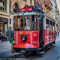 Buy canvas prints of Old tram in Beyoglu, Istanbul, Turkey by Kevin Hellon