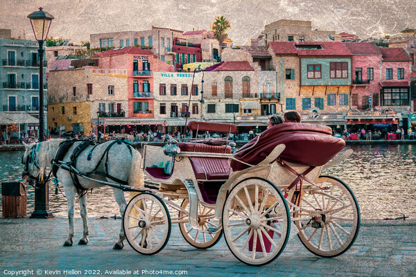 Horse and carriage nect to the old Venetian Harbou Picture Board by Kevin Hellon