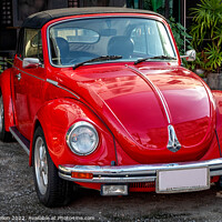 Buy canvas prints of Volkswagen Beetle Convertible car by Kevin Hellon