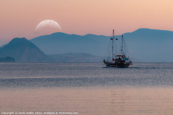 Sailing to the moon Picture Board by Kevin Hellon
