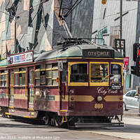 Buy canvas prints of City Circle tram passing through Federation Square, by Kevin Hellon