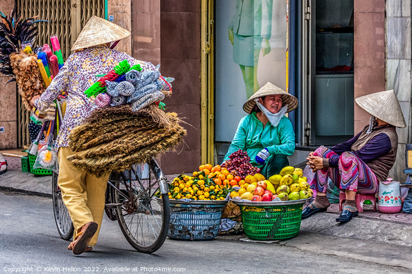 3 street vendors, Ho Chi Minh City, Saigon, Vietnam Picture Board by Kevin Hellon