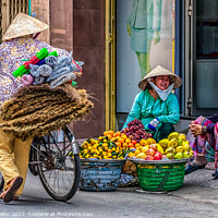 Buy canvas prints of 3 street vendors, Ho Chi Minh City, Saigon, Vietnam by Kevin Hellon