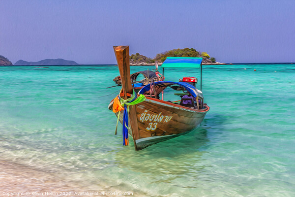 Long tail boat, Koh Lipe, Thailand Picture Board by Kevin Hellon
