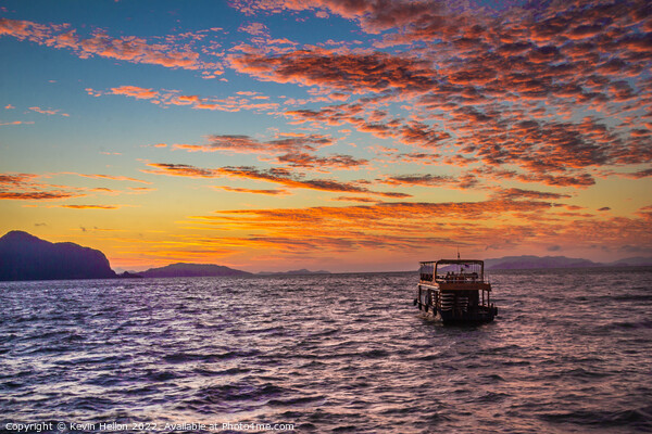 Dawn over Phang Nga Bay, Thailand Picture Board by Kevin Hellon