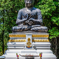 Buy canvas prints of Buddha Statue and Thai flag,  by Kevin Hellon