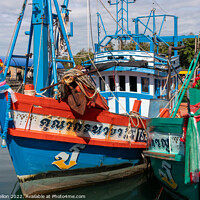 Buy canvas prints of Thai fishing boats, by Kevin Hellon