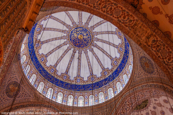 Ceiling of the Sultan Ahmed (Blue Mosque), Istanbul, Turkey Picture Board by Kevin Hellon