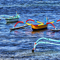 Buy canvas prints of Traditional Balinese fishing boats  by Kevin Hellon