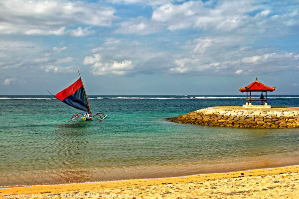 Traditional Balinese fishing boat Picture Board by Kevin Hellon