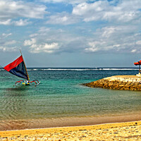 Buy canvas prints of Traditional Balinese fishing boat by Kevin Hellon