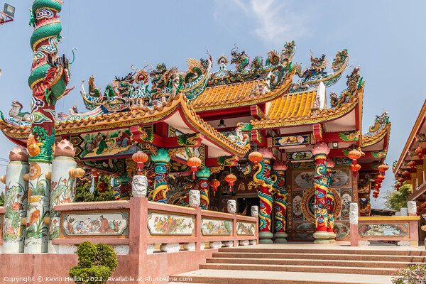 Chinese temple, Mae Sot, Thailand Picture Board by Kevin Hellon