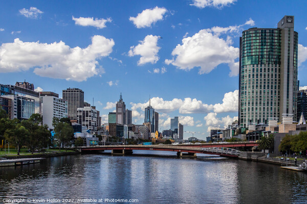 View down the Yarra River, Melbourne, Victoria, Australia Picture Board by Kevin Hellon