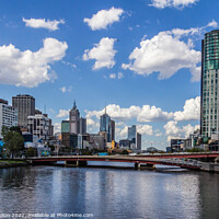 Buy canvas prints of View down the Yarra River, Melbourne, Victoria, Australia by Kevin Hellon