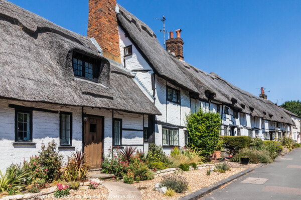 Traditional English thatched cottages  Picture Board by Kevin Hellon