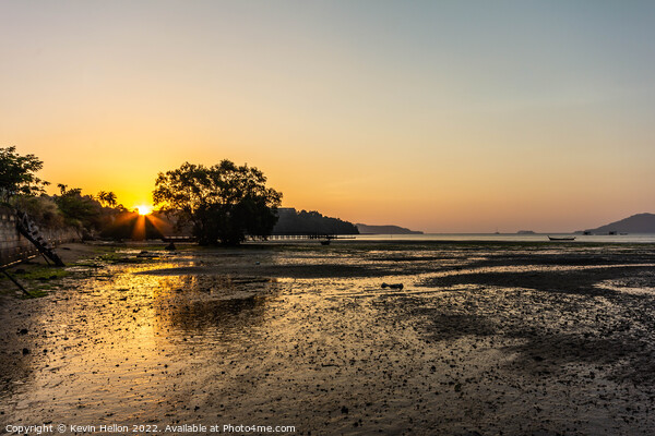 Low tide sunrise Picture Board by Kevin Hellon