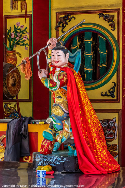 Chinese God in temple, Picture Board by Kevin Hellon