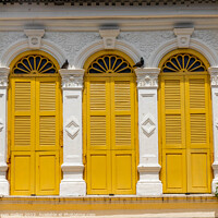 Buy canvas prints of Sino Portuguese architecture windows by Kevin Hellon