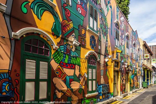 Colourful wall mural, Haji Lane, Singapore Picture Board by Kevin Hellon